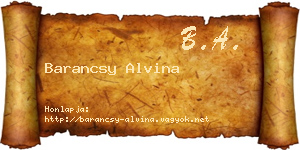 Barancsy Alvina névjegykártya